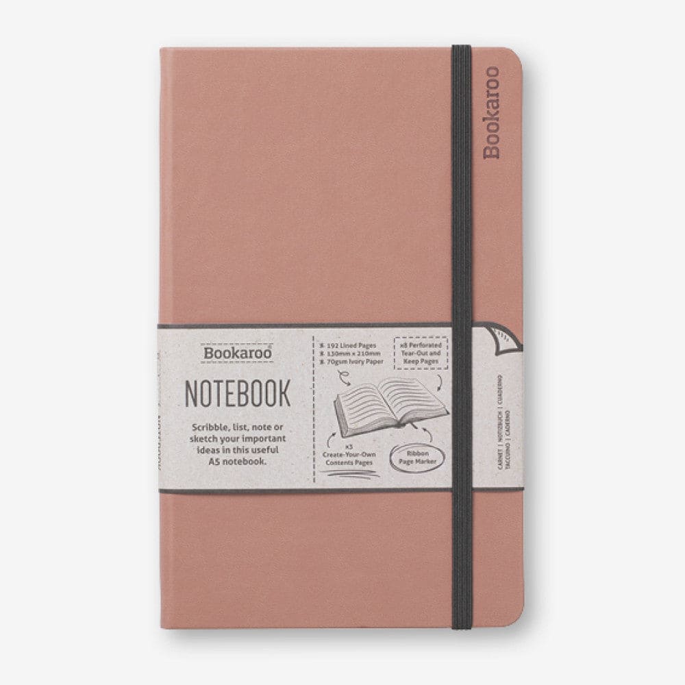 BOOKAROO A5 NOTEBOOK - BLUSH - Gift from The Bookhouse Broughty Ferry- Just £9.99! Shop now