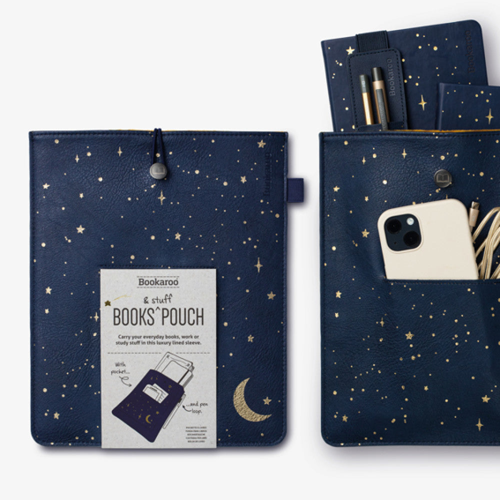 Bookaroo Books & Stuff Pouch - Moon and Stars - Gift from The Bookhouse Broughty Ferry- Just £24.99! Shop now