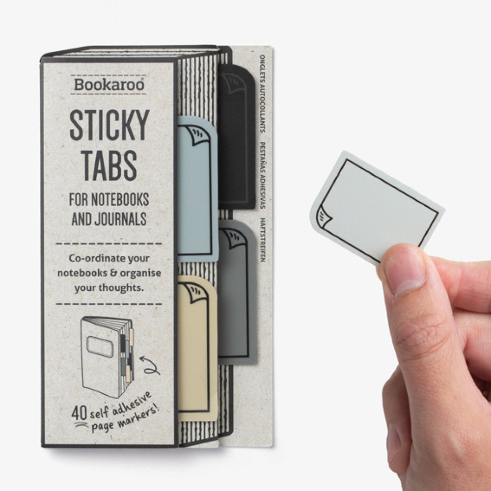 BOOKAROO STICKY TABS - Mono - Gift from The Bookhouse Broughty Ferry- Just £2.99! Shop now