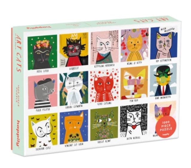 Art Cats by Nia Gould - 1,000 Piece Happily Puzzle - Gift from The Bookhouse Broughty Ferry- Just £16.99! Shop now