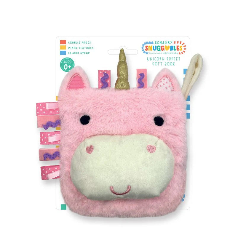 Sensory Snuggables Unicorn Puppet Soft Book - Book from The Bookhouse Broughty Ferry- Just £9.99! Shop now