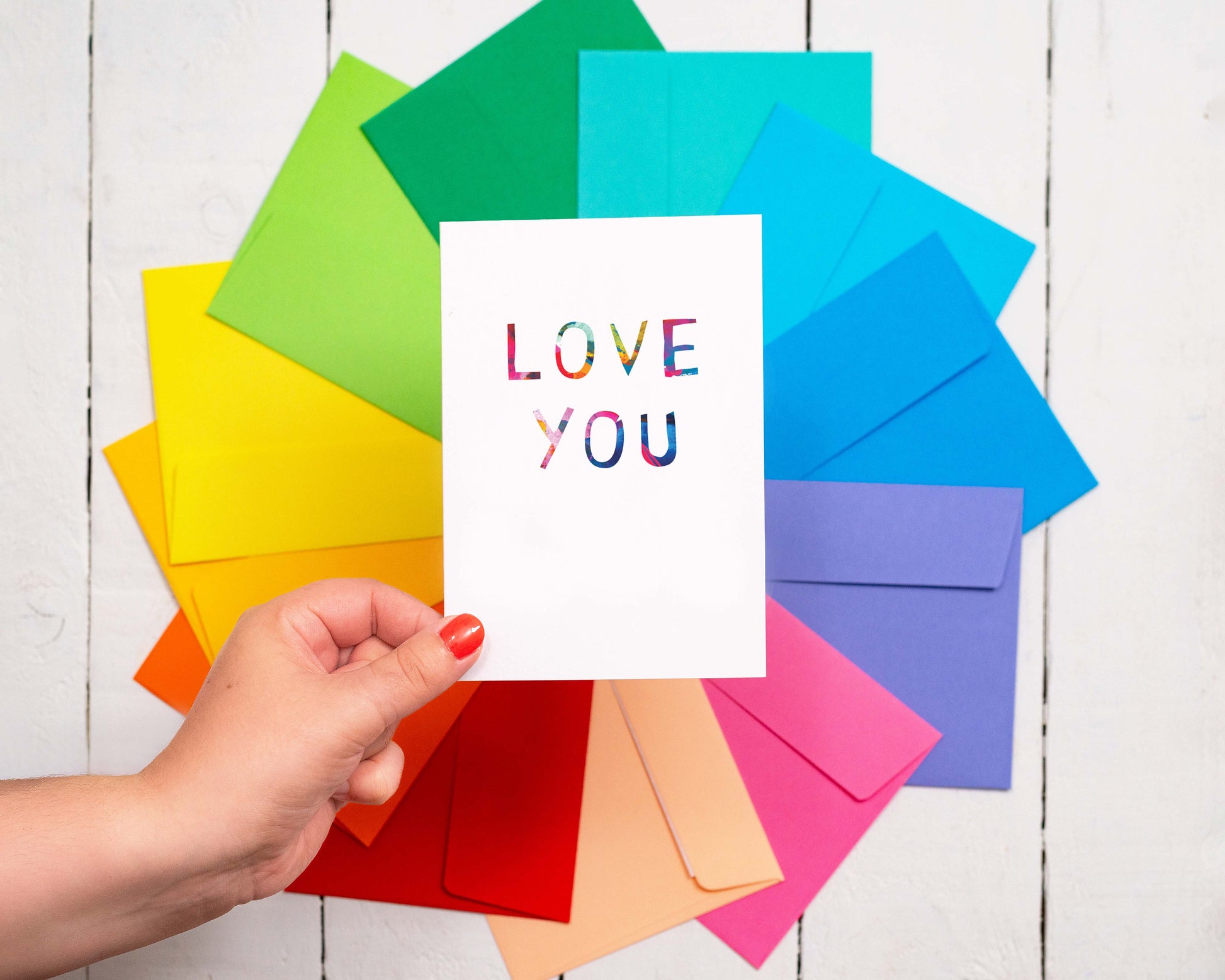 Love You Abstract Text Anniversary Card or Valentine's Card -  from The Bookhouse Broughty Ferry- Just £2.95! Shop now