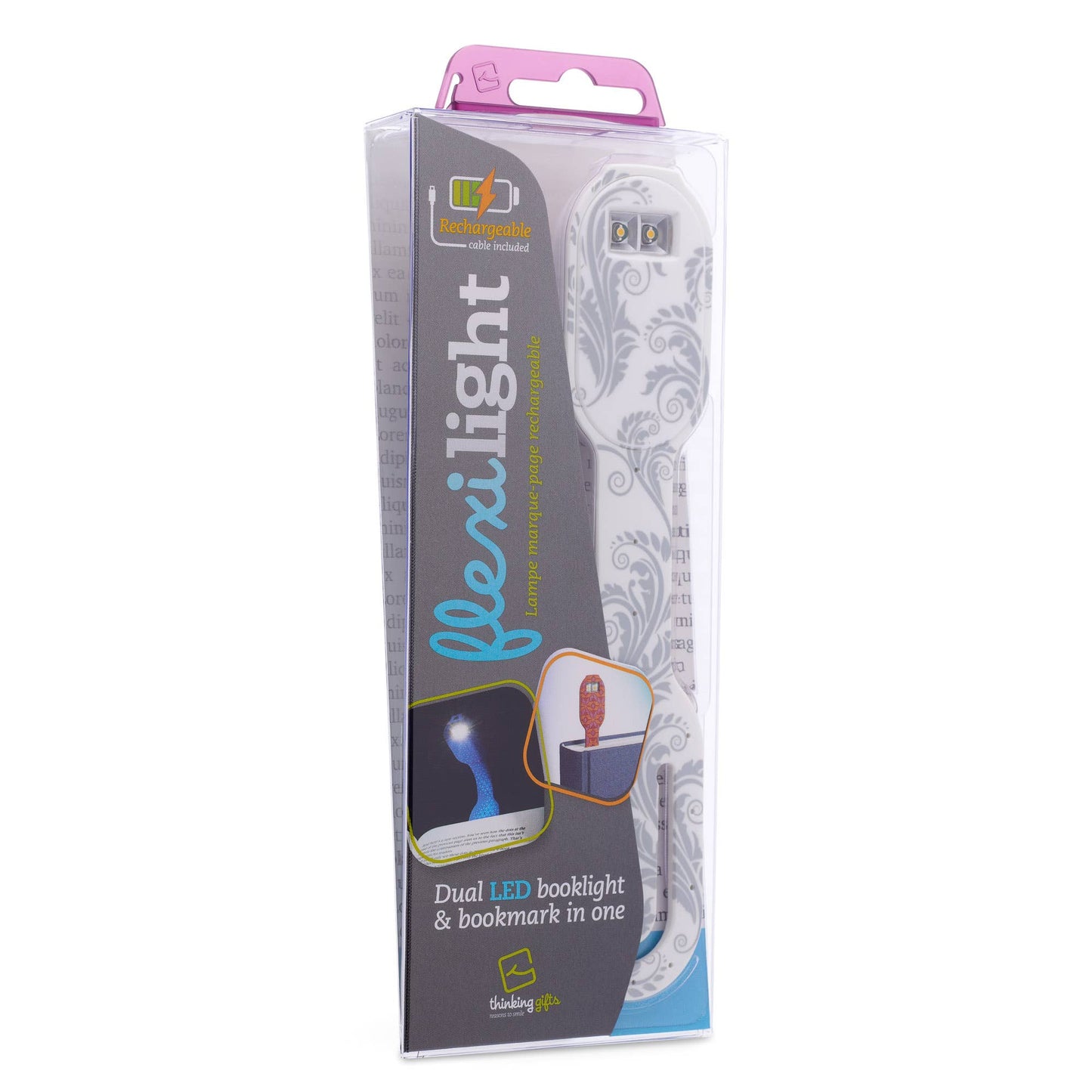 Flexilight Rechargeable Booklight & Bookmark - White Flowers - Book Accessory from The Bookhouse Broughty Ferry- Just £19.99! Shop now