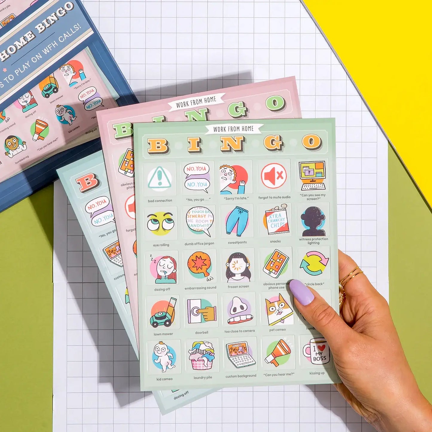 Knock Knock Work-from-Home Bingo, 12 Reusable Cards to Play -  from The Bookhouse Broughty Ferry- Just £8.95! Shop now