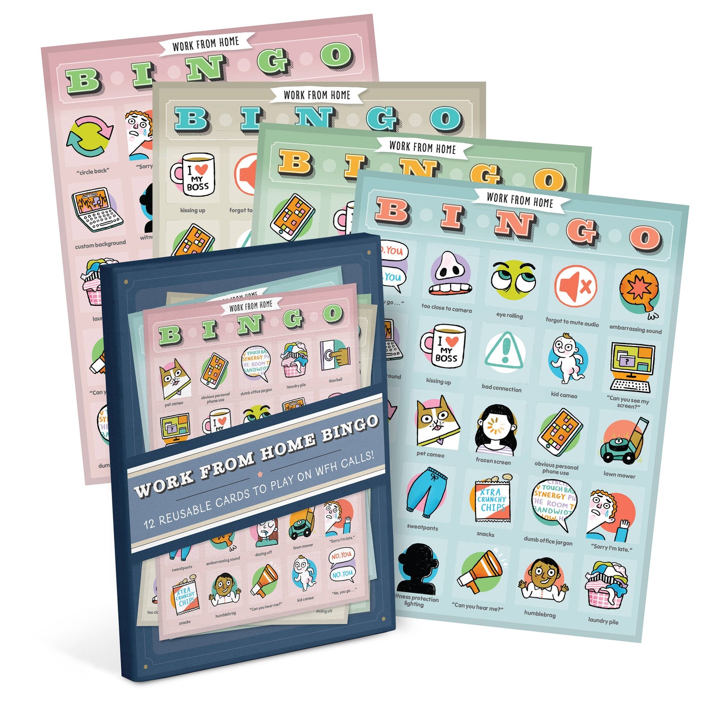 Knock Knock Work-from-Home Bingo, 12 Reusable Cards to Play -  from The Bookhouse Broughty Ferry- Just £8.95! Shop now