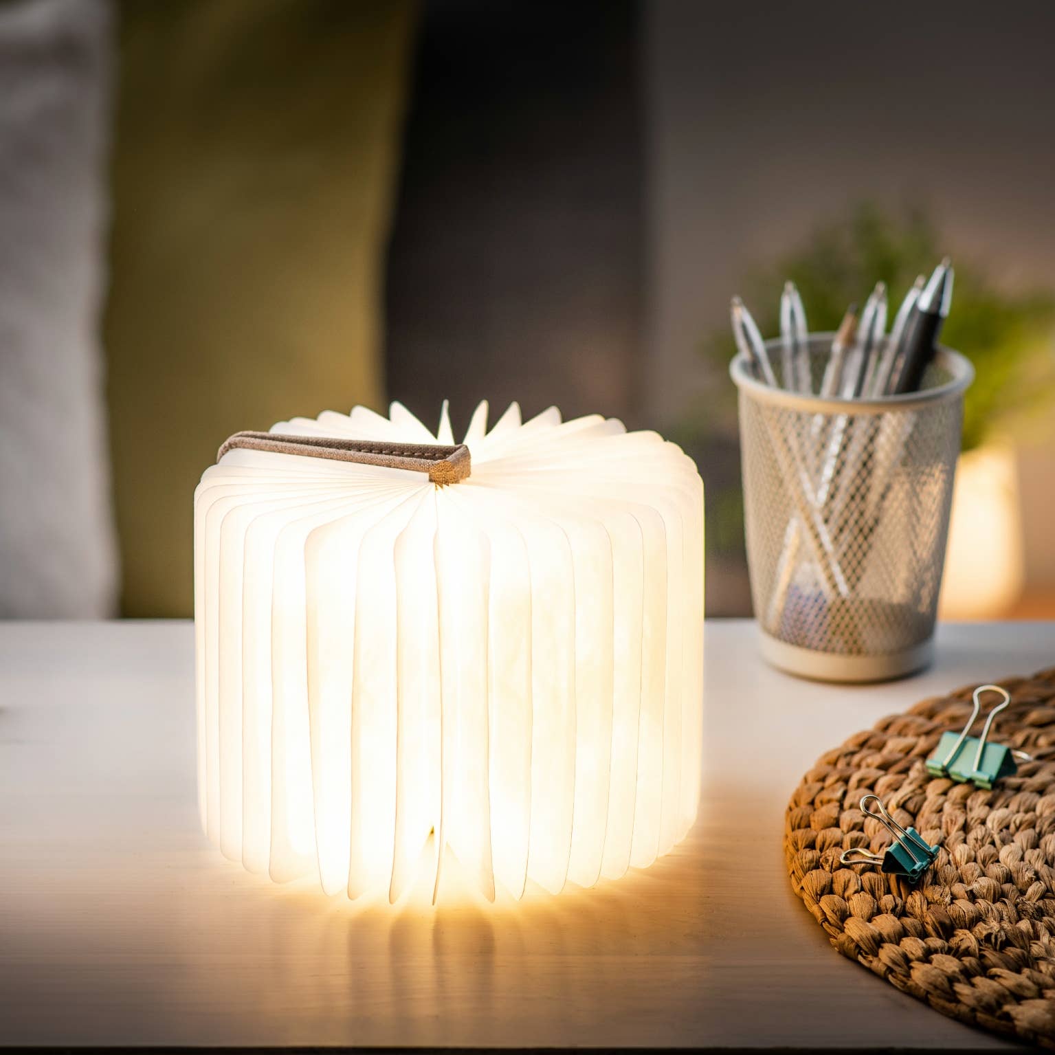 Pink Linen Fabric Smart Book Light -  from The Bookhouse Broughty Ferry- Just £34.99! Shop now