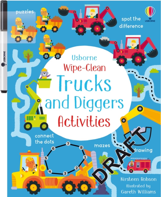 Wipe-Clean Trucks and Diggers Activities - Book from The Bookhouse Broughty Ferry- Just £6.99! Shop now