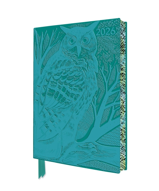 Angela Harding: Long Eared Owl 2026 Artisan Art Vegan Leather Diary Planner - Page to View with Notes - Book from The Bookhouse Broughty Ferry- Just £10.99! Shop now