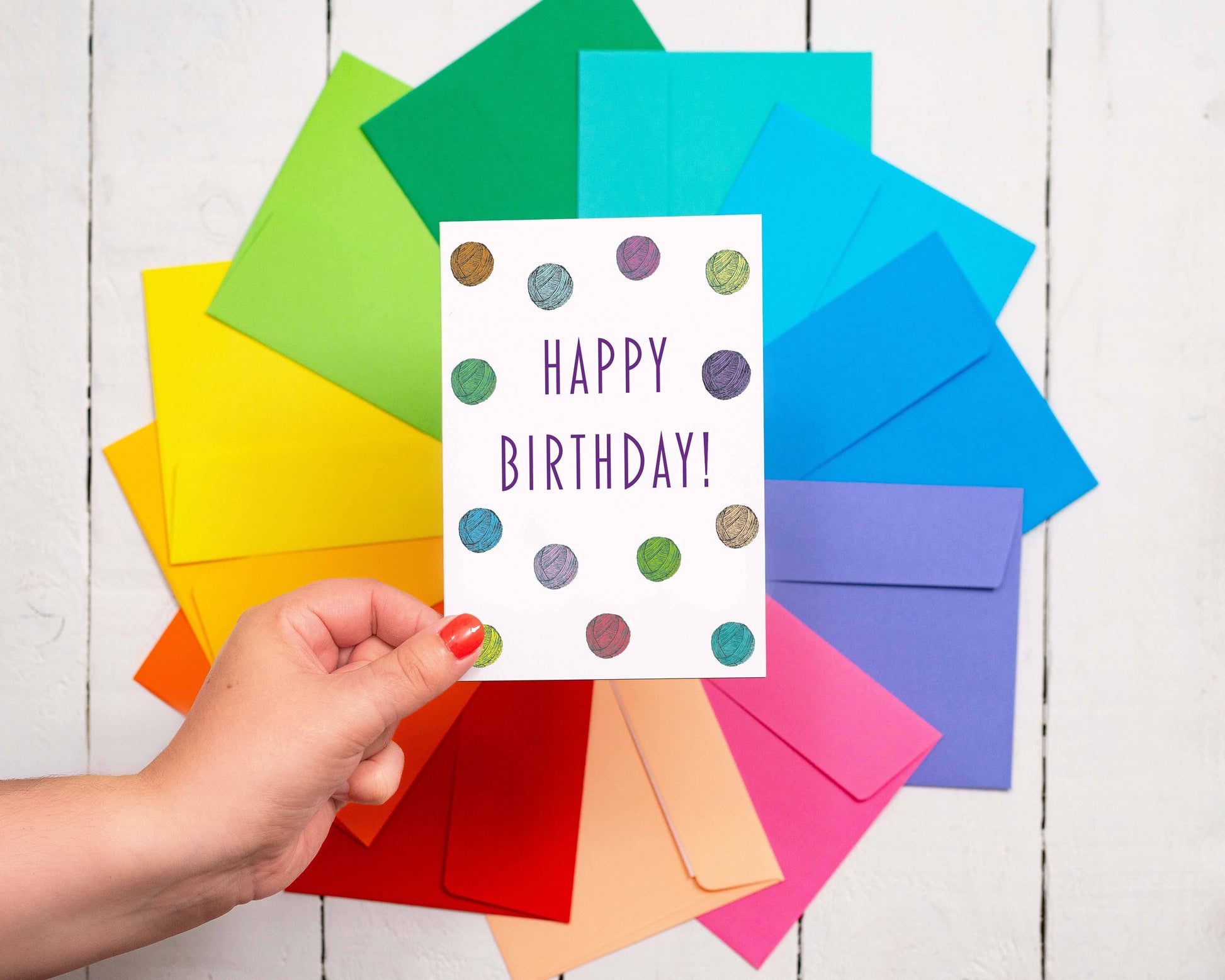 Happy Birthday Yarn Balls Knitting Birthday Card -  from The Bookhouse Broughty Ferry- Just £2.95! Shop now