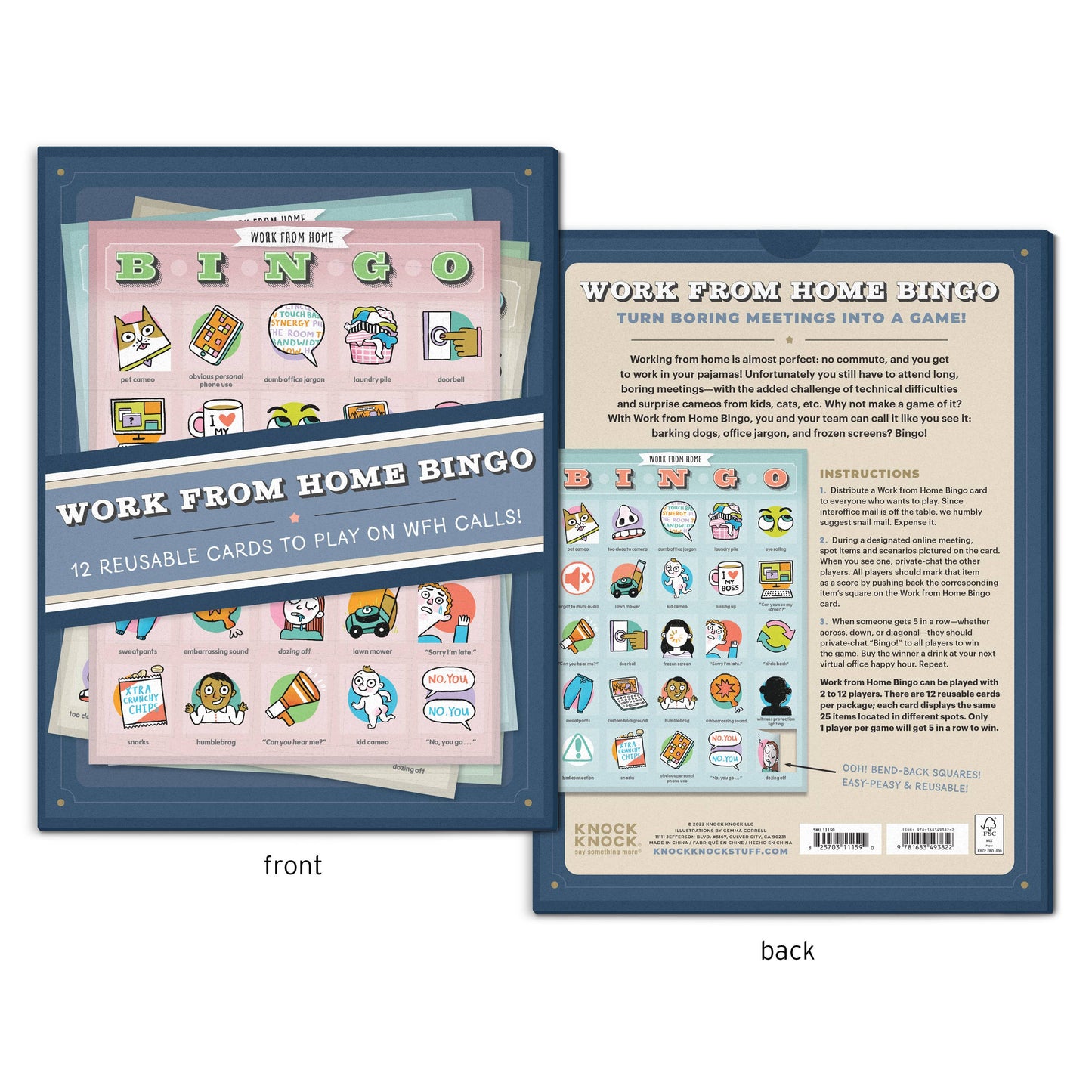 Knock Knock Work-from-Home Bingo, 12 Reusable Cards to Play -  from The Bookhouse Broughty Ferry- Just £8.95! Shop now