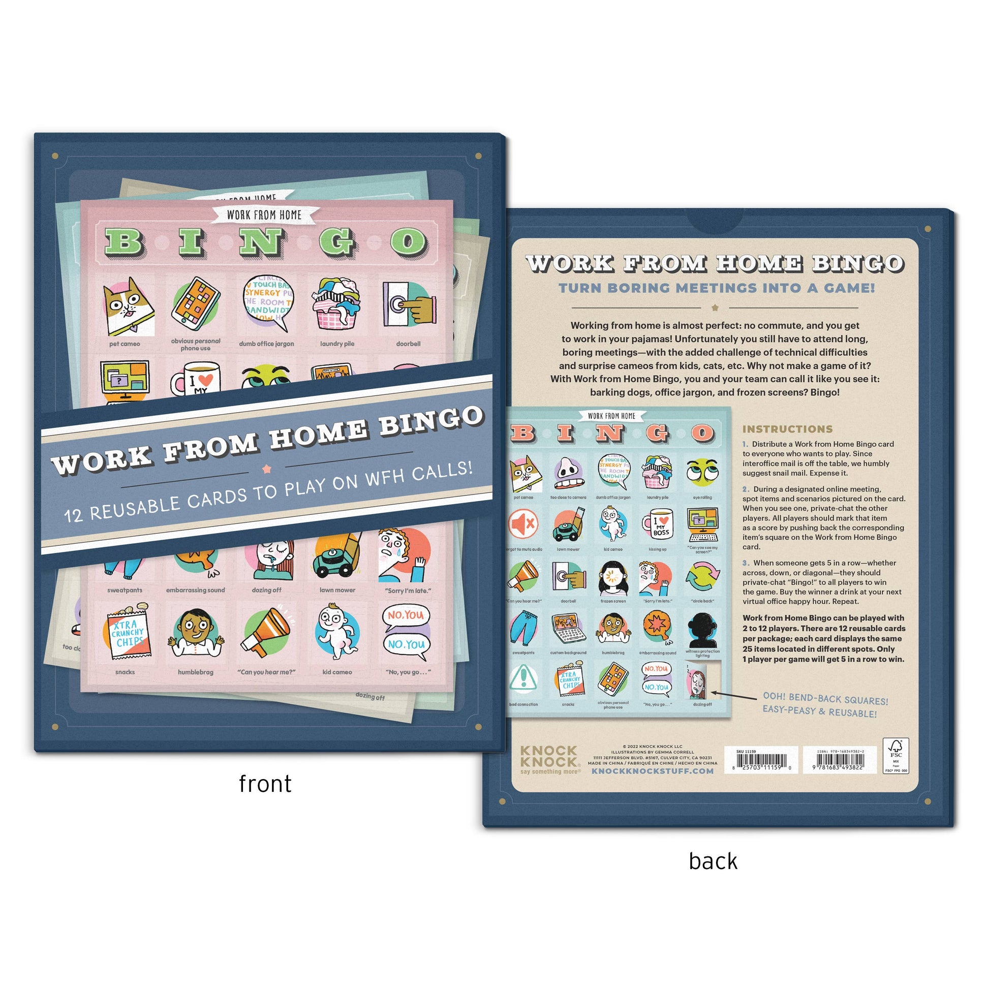 Knock Knock Work-from-Home Bingo, 12 Reusable Cards to Play -  from The Bookhouse Broughty Ferry- Just £8.95! Shop now
