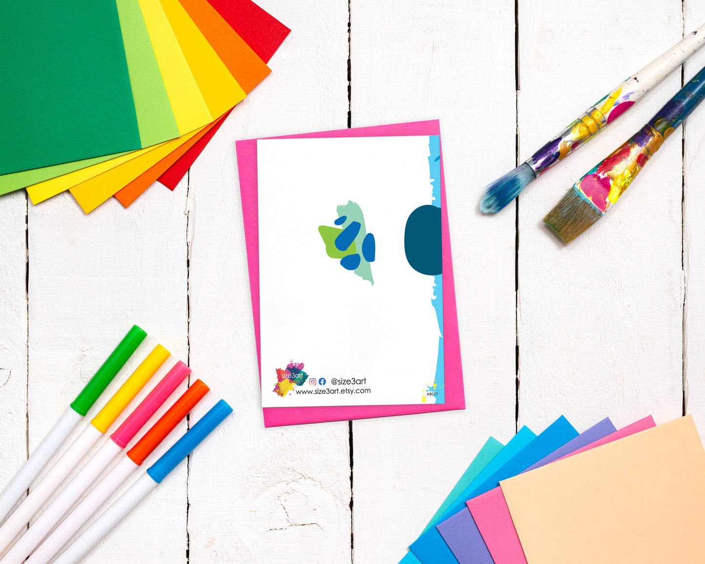 Vibrant You're Awesome Card – Abstract Design Front to Back -  from The Bookhouse Broughty Ferry- Just £2.95! Shop now