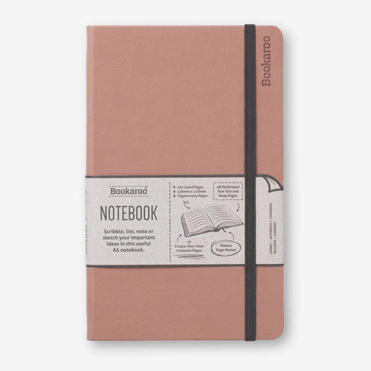 BOOKAROO A5 NOTEBOOK - BLUSH - Gift from The Bookhouse Broughty Ferry- Just £9.99! Shop now