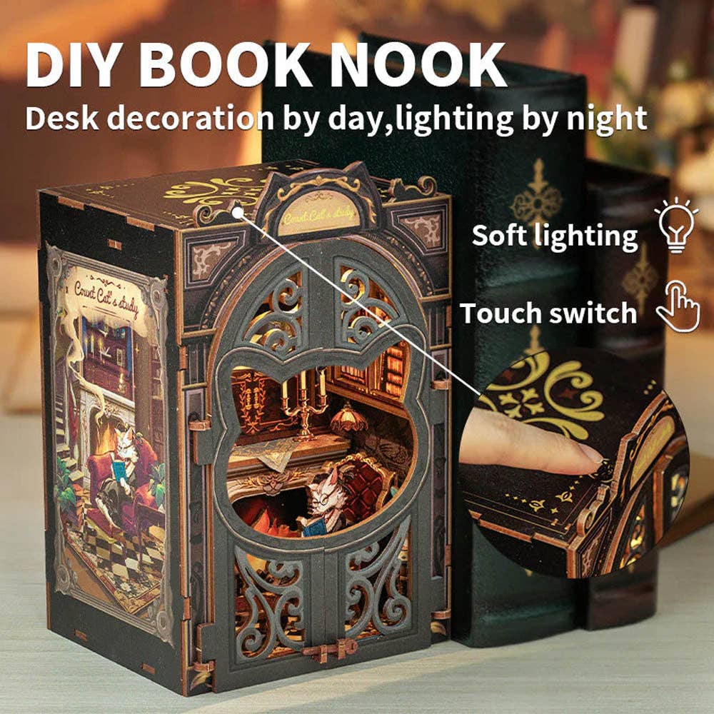 DIY Book Nook kit - Count Cat's Study - Craft Kit from The Bookhouse Broughty Ferry- Just £44.95! Shop now