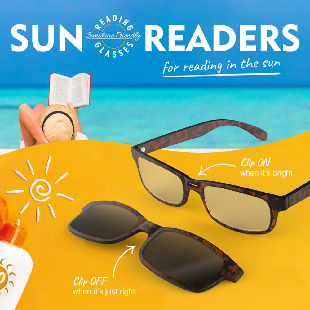 BLACK +2.0 - SUN READERS - Reading Glasses from The Bookhouse Broughty Ferry- Just £14.99! Shop now