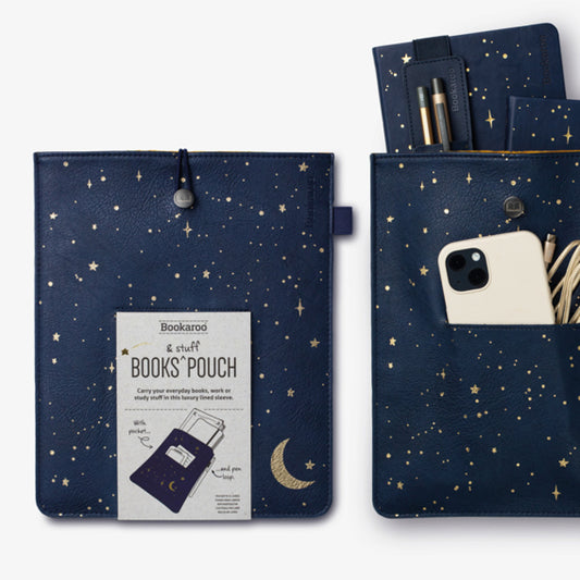 Bookaroo Books & Stuff Pouch - Moon and Stars - Gift from The Bookhouse Broughty Ferry- Just £24.99! Shop now