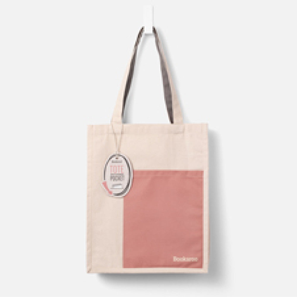 BOOKAROO TOTE BAG - BLUSH AND CHARCOAL - Gift from The Bookhouse Broughty Ferry- Just £16.99! Shop now