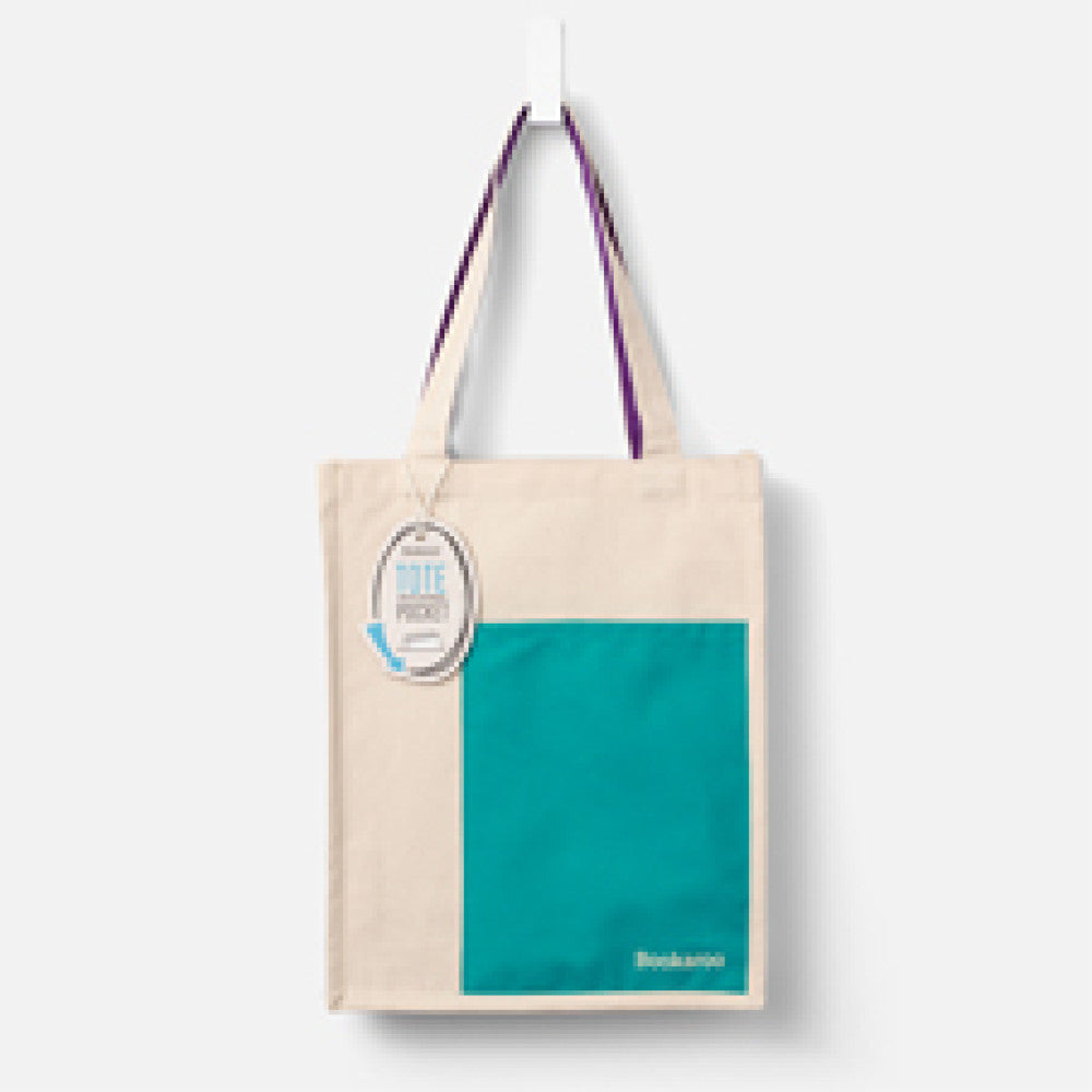 BOOKAROO TOTE BAG - TURQUOISE & PURPLE - Gift from The Bookhouse Broughty Ferry- Just £16.99! Shop now