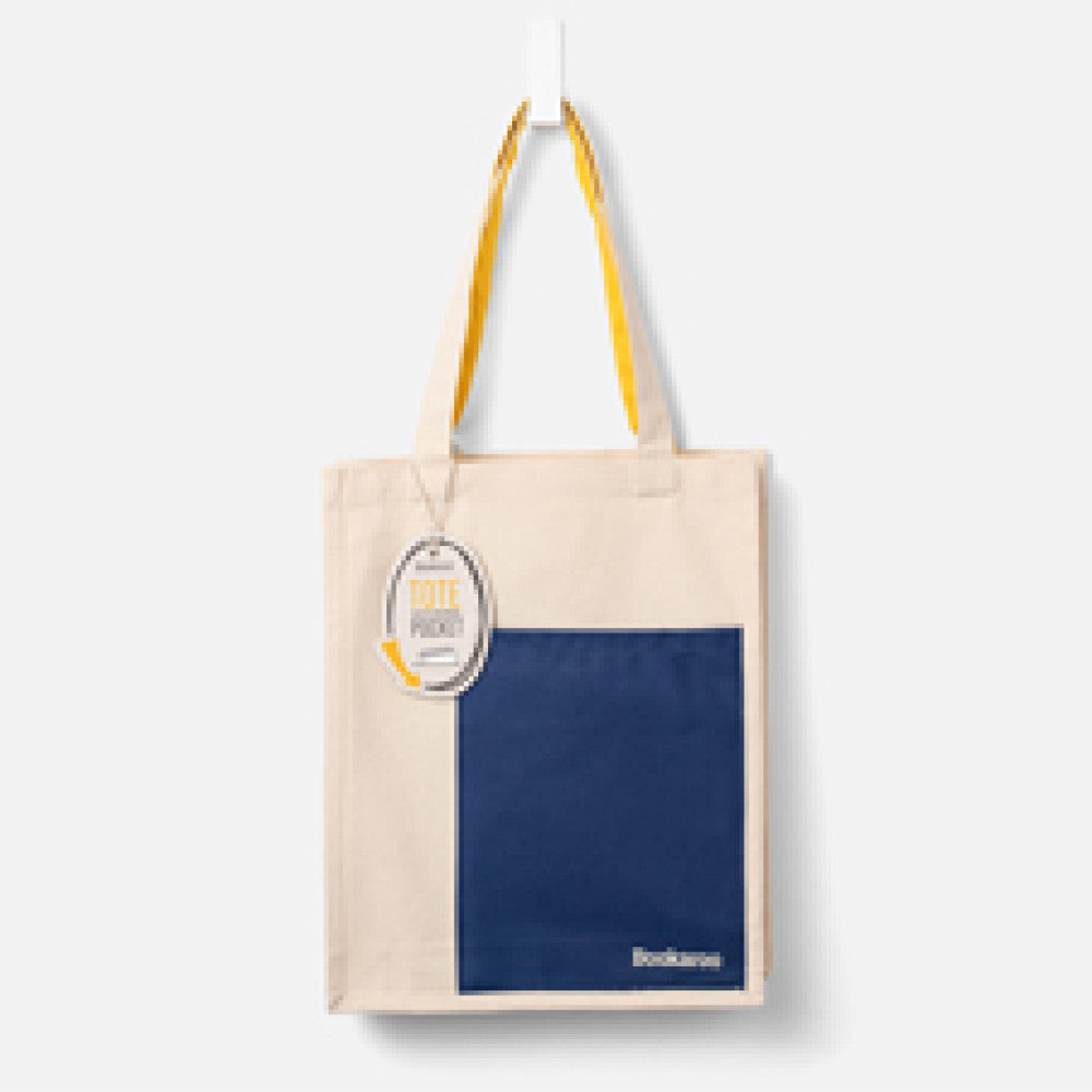 BOOKAROO TOTE BAG - NAVY & YELLOW - Gift from The Bookhouse Broughty Ferry- Just £16.99! Shop now