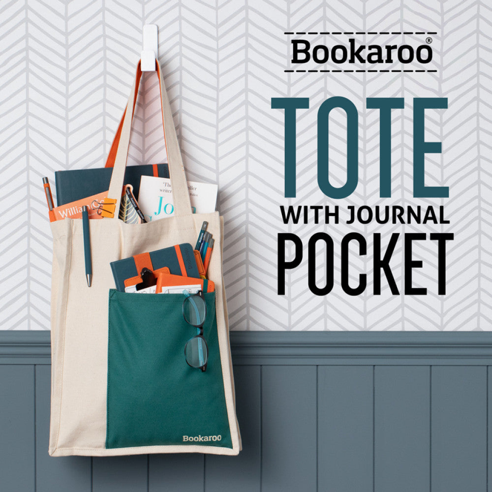 BOOKAROO TOTE BAG - BLUSH AND CHARCOAL - Gift from The Bookhouse Broughty Ferry- Just £16.99! Shop now