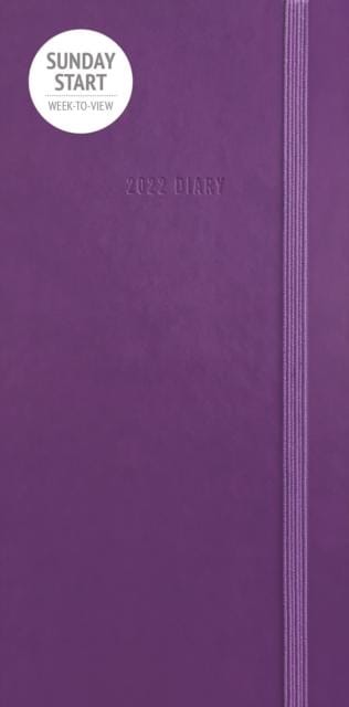 Sunday Start Purple Soft Touch Slim Diary 2022 - Book from The Bookhouse Broughty Ferry- Just £4.49! Shop now